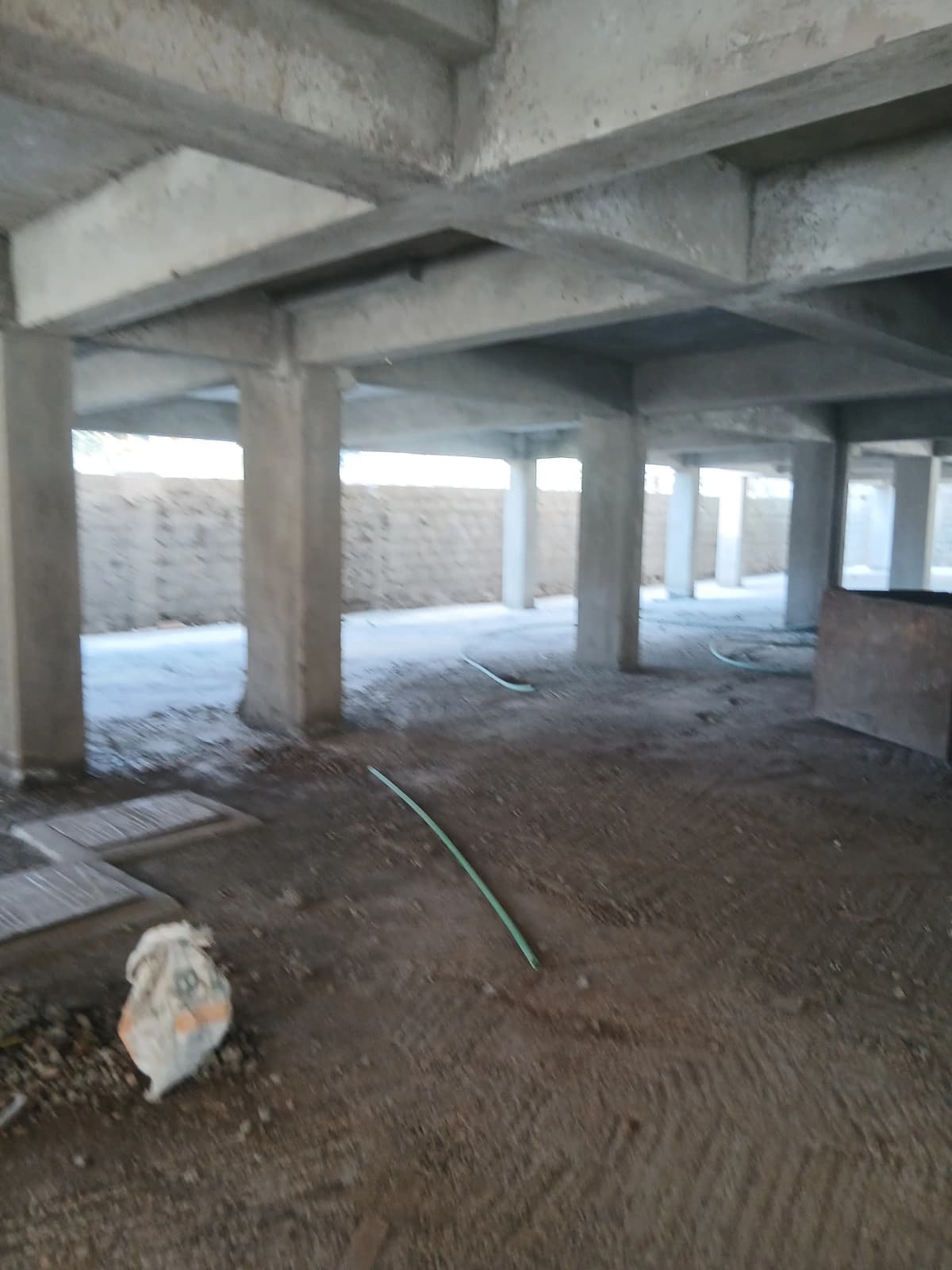 Multi-level underground parking structure under construction