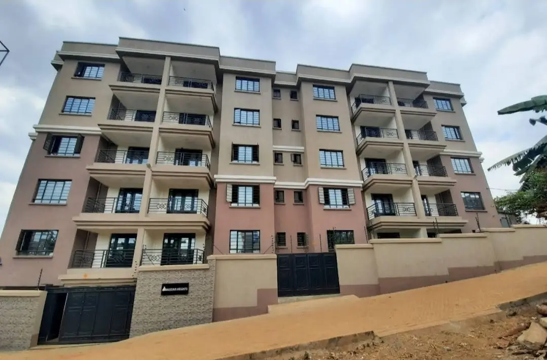 Modern residential apartment building with multi-level facade