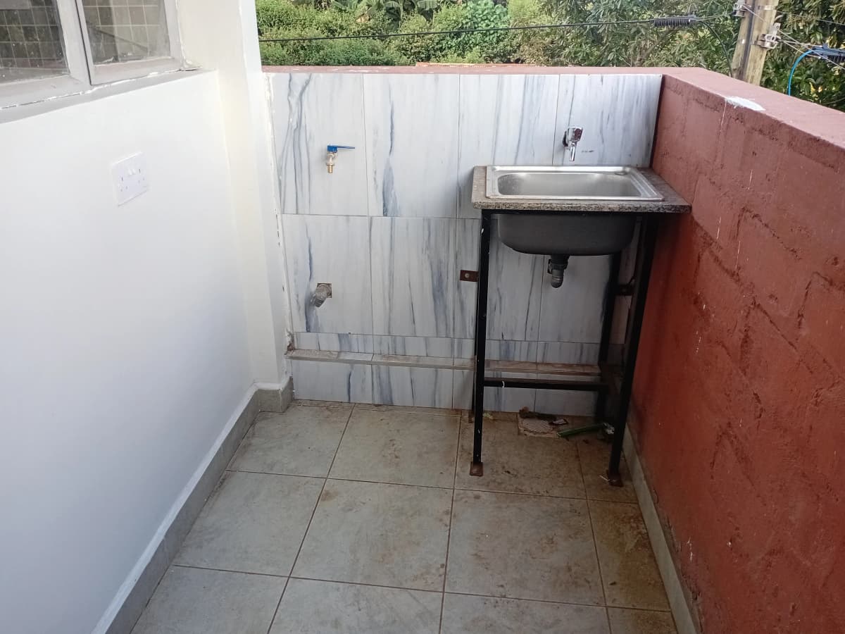 Compact laundry utility space with sink and washing machine