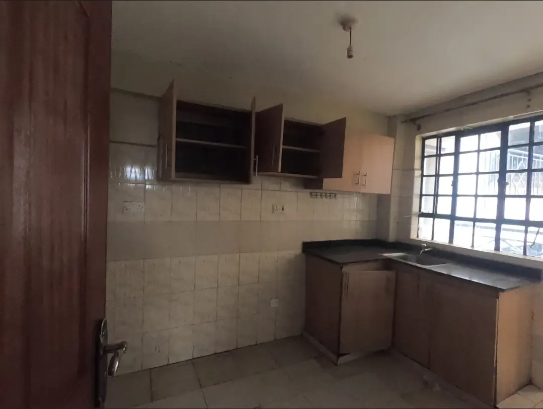 Compact kitchen with tiled backsplash and wall-mounted cabinetry