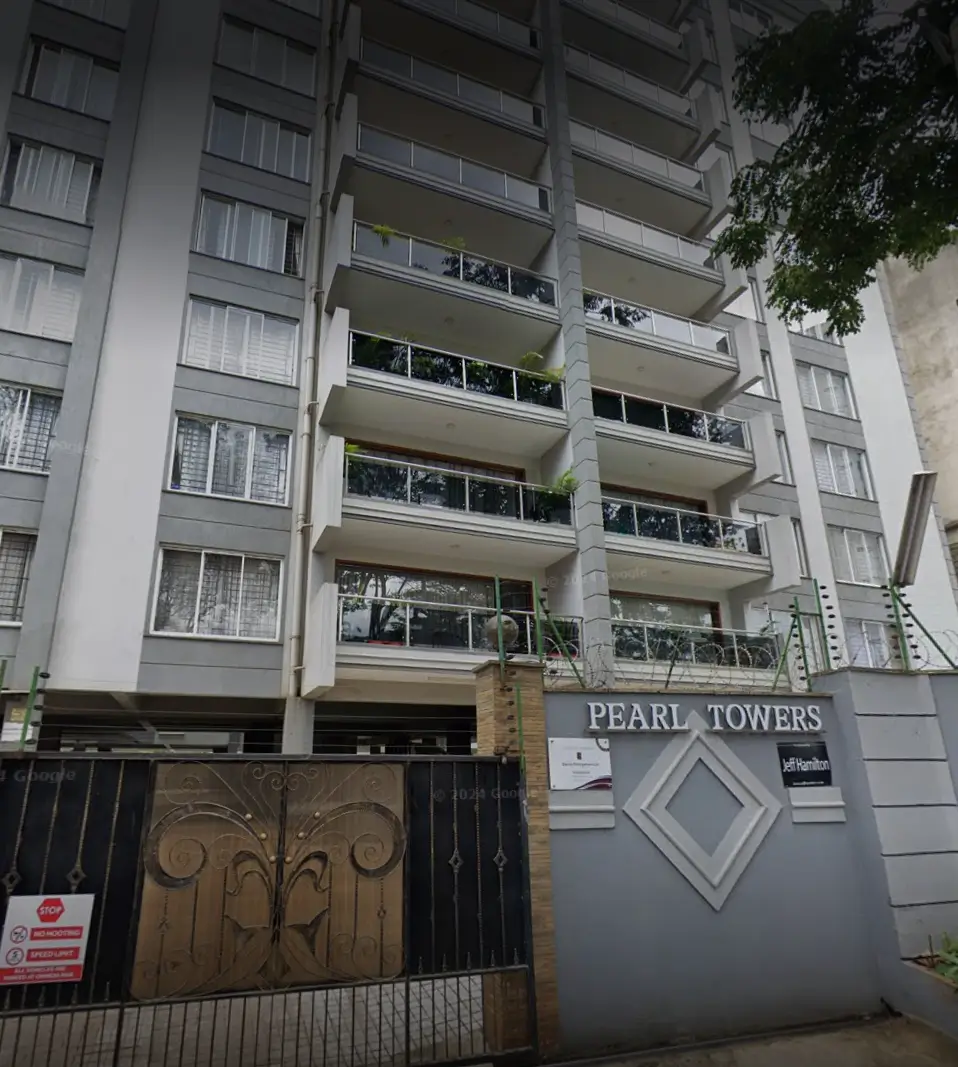 Multi-story residential building facade with balconies
